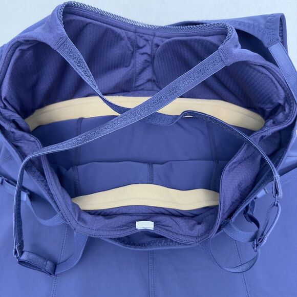 Lululemon Tank Top Womens 8 Criss Cross Double Strap Blue Warrior Padded Bra Cup - Picture 5 of 8
